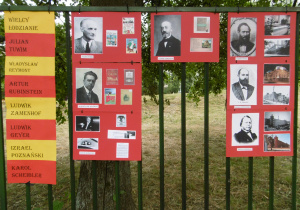 wystawa fotografii "Wielcy Łodzianie": Julian Tuwim, Władysław Reymont, Luddwik Zamenhof, Luddwik Geyer, Izrael Poznański Artur Rubinstein, Karol Scheibler